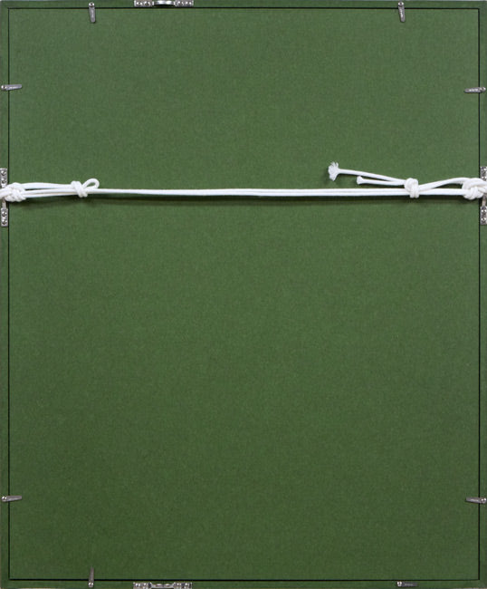 谷口一芳「ふくろう」油絵・F6号 額縁裏側画像