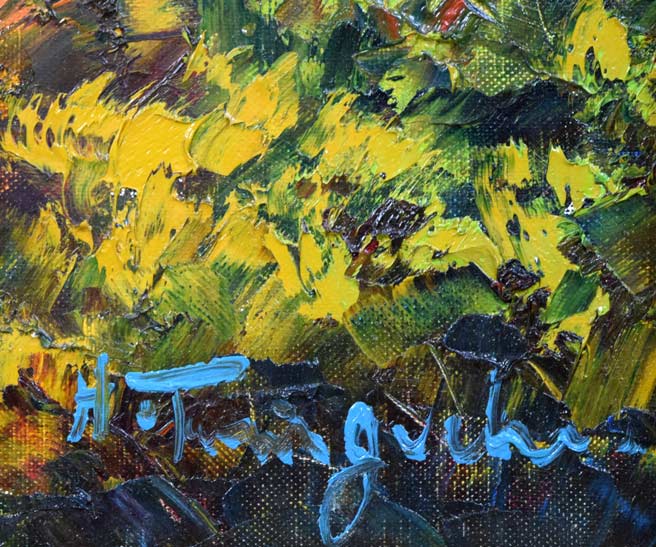 谷口春彦「瀬戸の朝焼け」油絵・F10号 サイン拡大画像