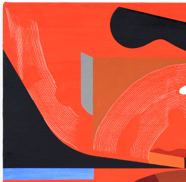 丹野信吾「赤色小宇宙。RED GALAXY.」油絵・S12号 拡大画像1