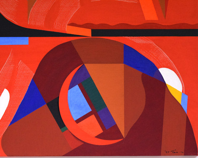 丹野信吾「赤色小宇宙。RED GALAXY.」油絵・S12号 拡大画像7