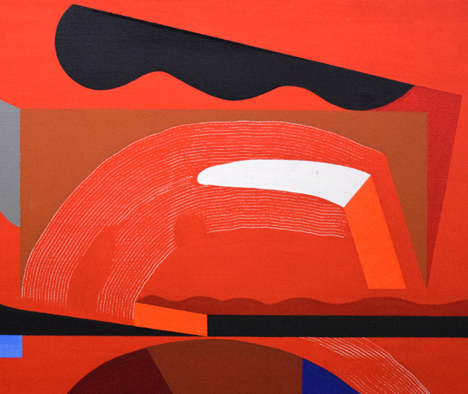 丹野信吾「赤色小宇宙。RED GALAXY.」油絵・S12号 拡大画像5