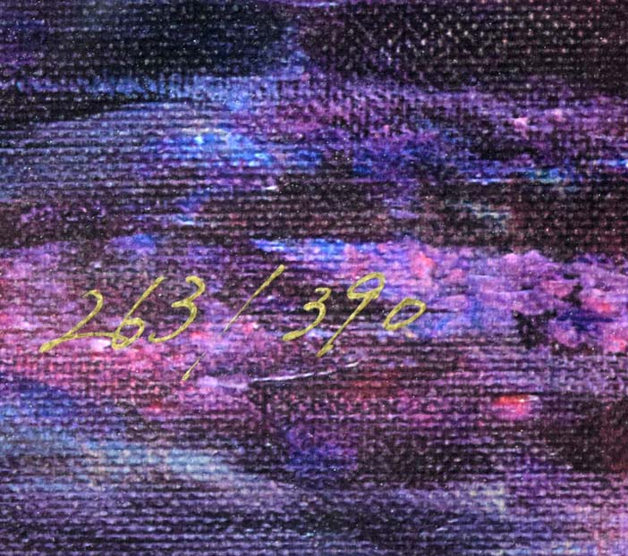 丹野忍「月華焔舞」版画 限定番号部分(ed,263/390)