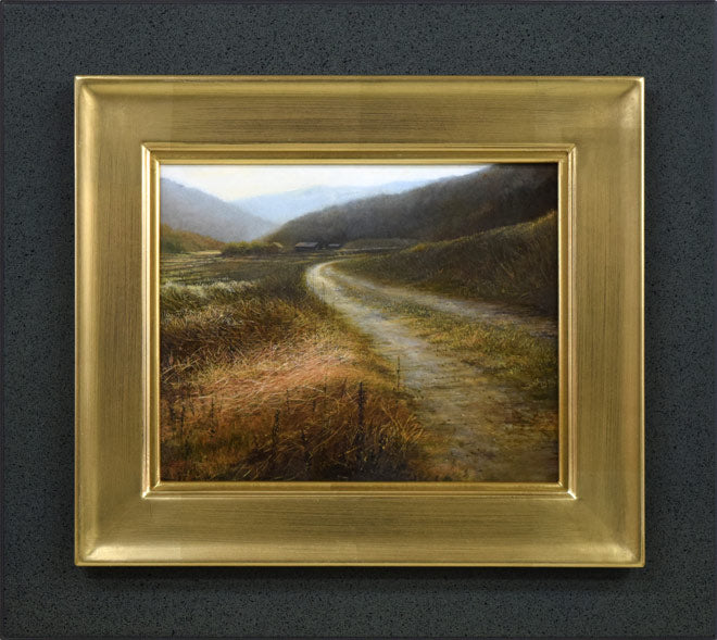 辰巳恵理「早春の山里」油絵・F3号