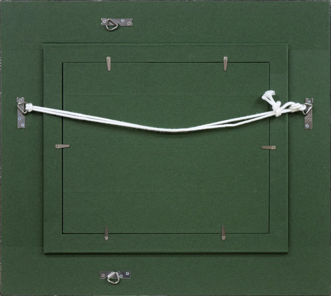 辰巳恵理「早春の山里」油絵・F3号 額縁裏側画像