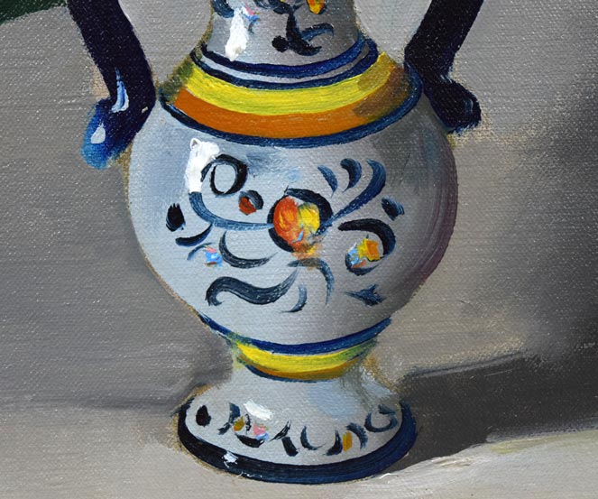 寺井重三「ばら」油絵・F3号 拡大画像3