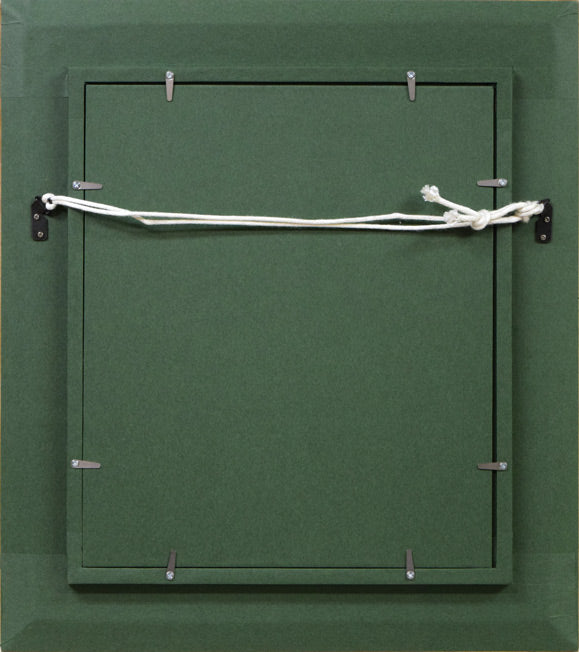 寺井重三「ばら」油絵・F3号 額縁裏側画像