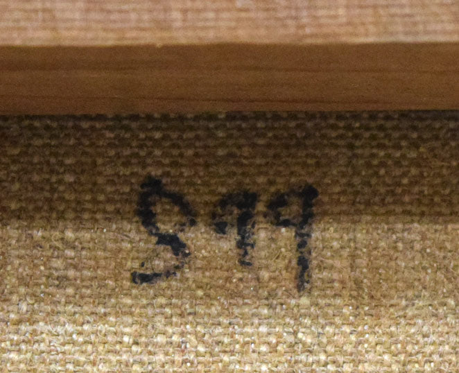 寺井重三「薔薇」油絵・F4号(金縁) 裏側拡大画像2