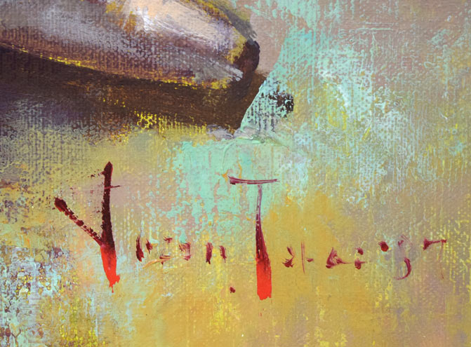 寺井重三「踊り子」油絵・F10号 サイン拡大画像