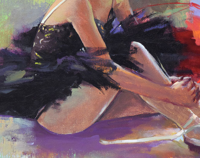 寺井重三「踊り子」油絵・F10号 拡大画像2