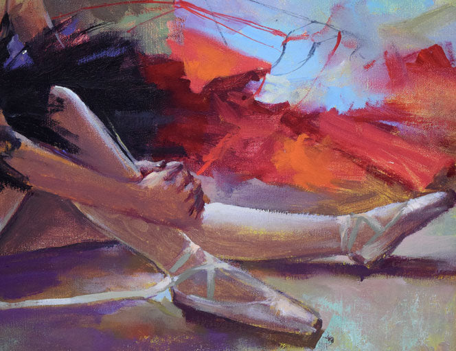 寺井重三「踊り子」油絵・F10号 拡大画像3