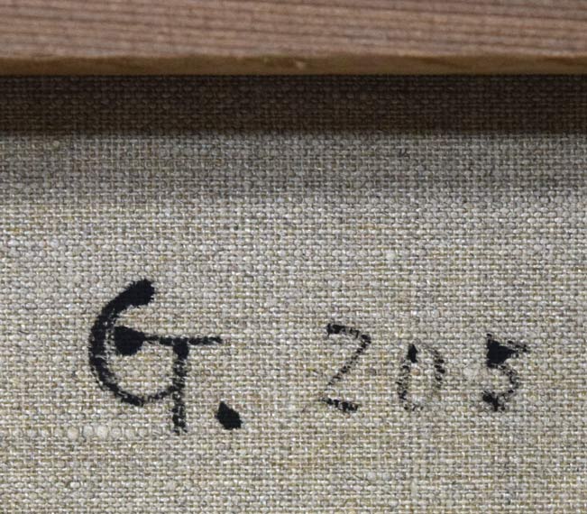 寺井重三「踊り子」油絵・F10号 裏書き拡大画像3