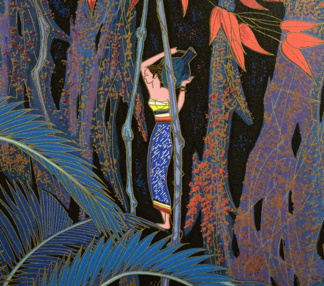 丁紹光(ティンシャオカン)「聖なる村」シルクスクリーン版画 拡大画像5