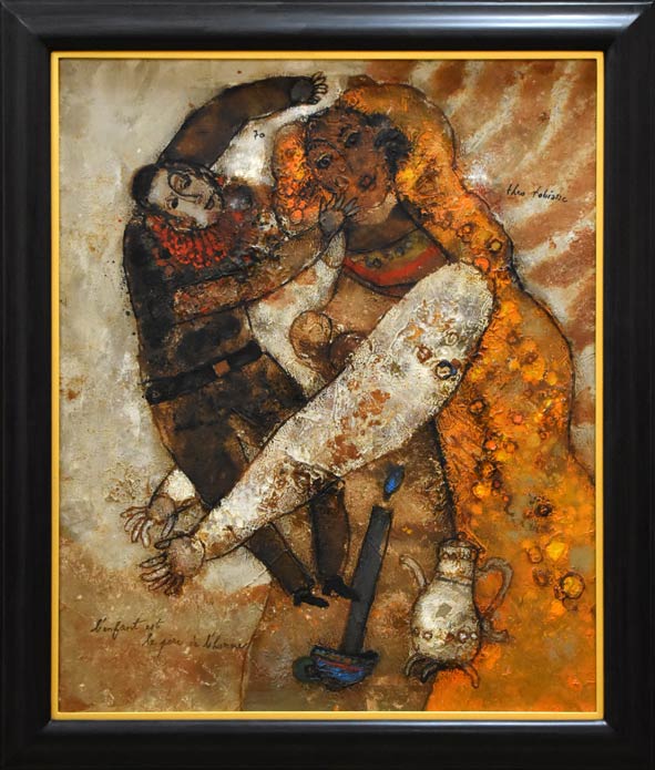 テオ トビアス(Theo TOBIASSE)「子供は大人の父」油絵・仏F20号