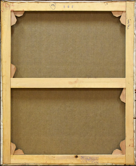 テオ トビアス(Theo TOBIASSE)「子供は大人の父」油絵・仏F20号 キャンバス裏側部分