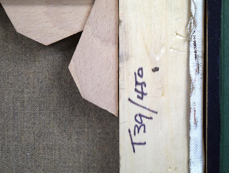 テオ トビアス(Theo TOBIASSE)「子供は大人の父」油絵・仏F20号 裏側拡大画像2