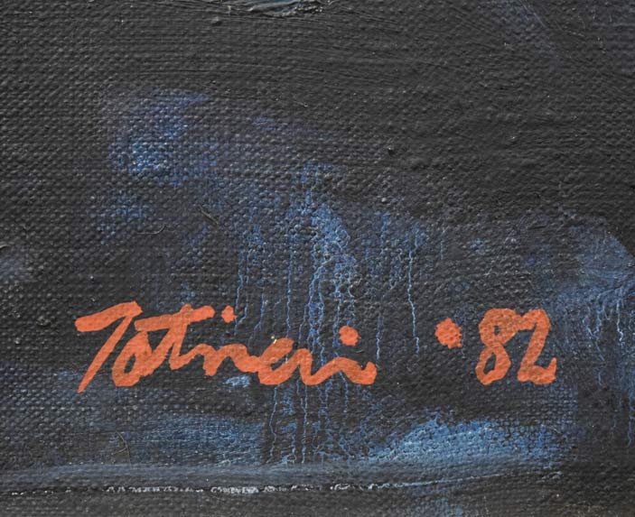 栃内忠男「顔」油絵・F10号 サイン・年記(1982年作)拡大画像