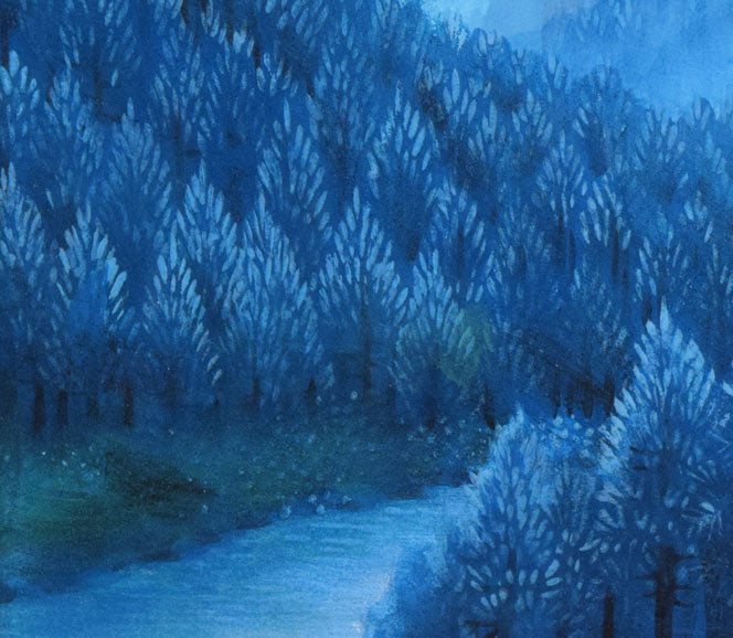 戸田三顕「緑韻」日本画・P4号 拡大画像4