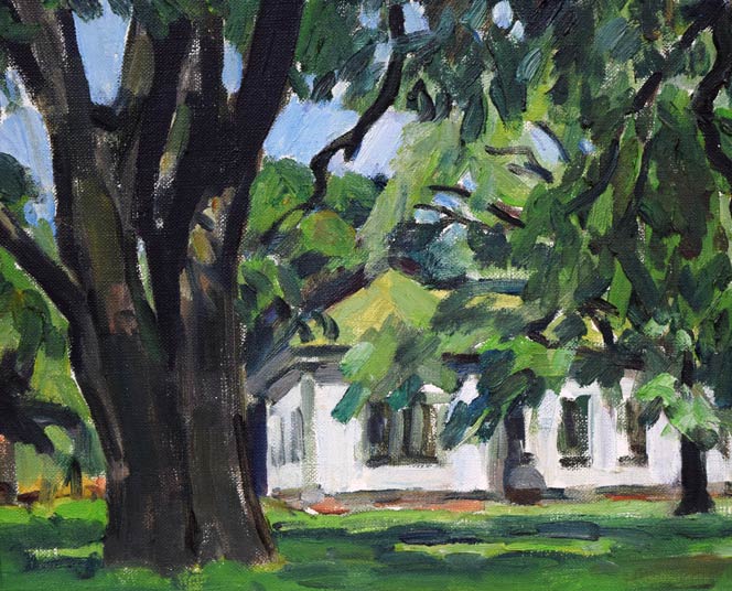 富樫正雄「にれ巨木(北海道大学)」油絵・F8号 拡大画像5