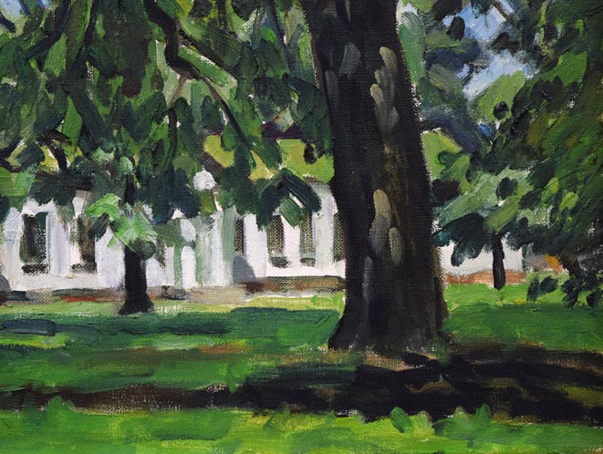 富樫正雄「にれ巨木(北海道大学)」油絵・F8号 拡大画像6