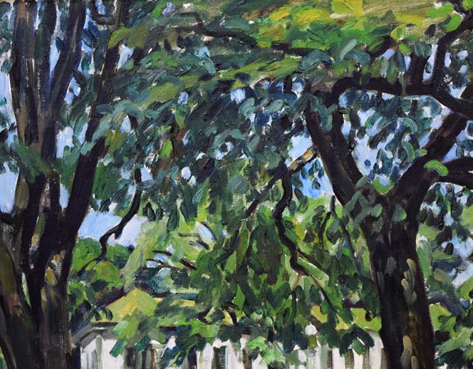 富樫正雄「にれ巨木(北海道大学)」油絵・F8号 拡大画像2