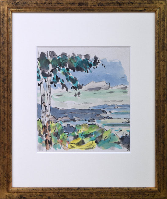 富樫正雄「小樽風景」水彩画