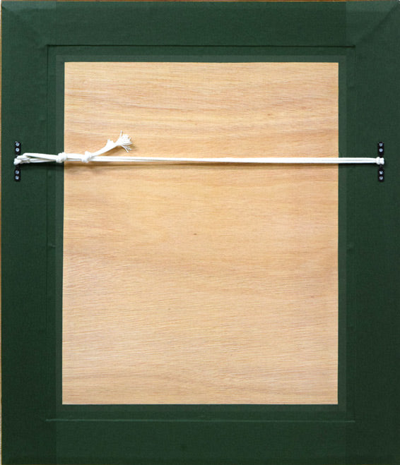 徳田宏行「花のコスチューム」油絵・F6号 額縁裏側画像