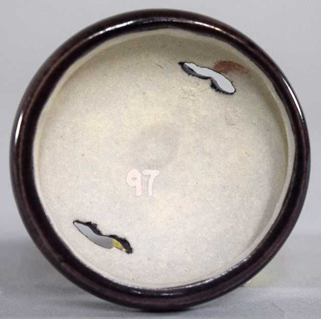 三代徳田八十吉(正彦)「彩釉香炉」共箱 蓋裏側画像