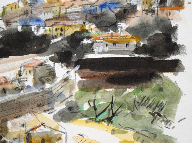 友成晴雄「シエナ(イタリア)」水彩画 拡大画像3