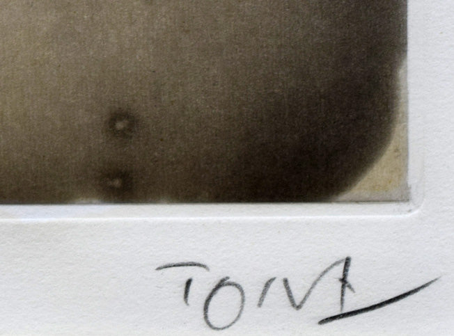 利根山光人「母子像」銅版画 本人直筆鉛筆サイン