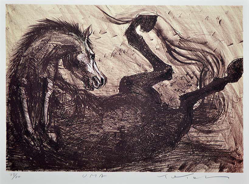 十時孝好「UMA(馬)」リトグラフ 作品全体画像