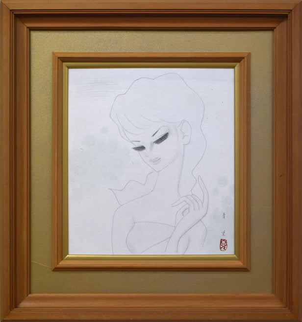 東郷青児「婦人像」水彩画