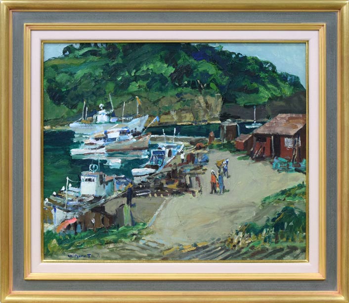 豊田満「忍路湾盛夏(小樽)」油絵・F8号