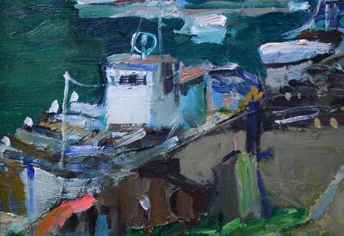 豊田満「忍路湾盛夏(小樽)」油絵・F8号 拡大画像2