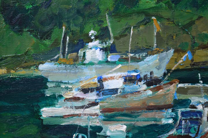 豊田満「忍路湾盛夏(小樽)」油絵・F8号 拡大画像1