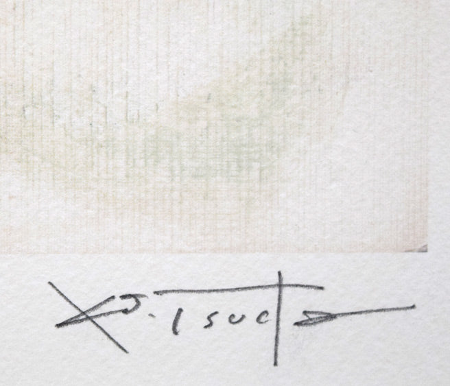 津田耕「アドリブ」ジグレー版画 直筆鉛筆サイン拡大画像