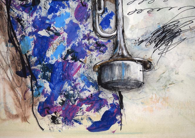 津田耕「アドリブ」ジグレー版画 拡大画像3