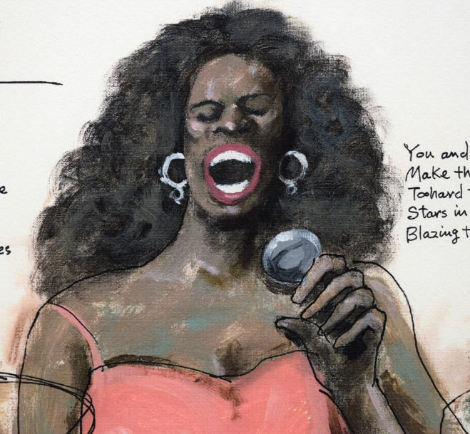 津田耕「Swing」ジグレー版画 拡大画像2