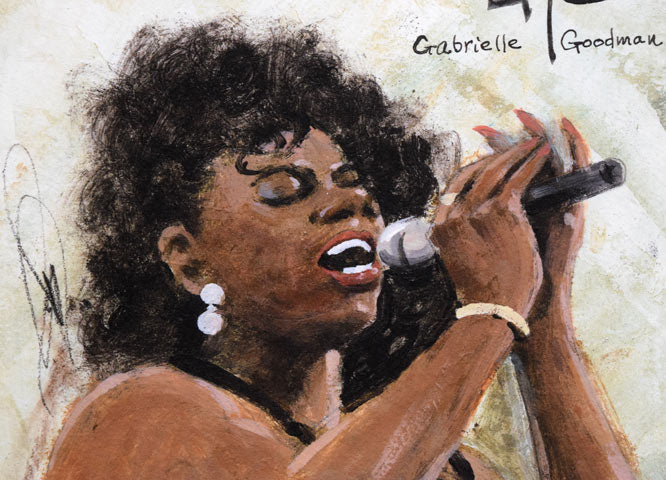 津田耕「ヴォーカル」ジグレー版画 拡大画像2