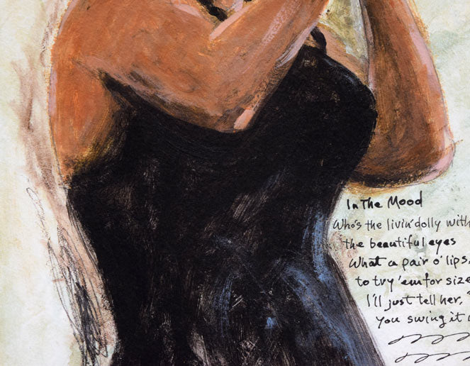 津田耕「ヴォーカル」ジグレー版画 拡大画像3