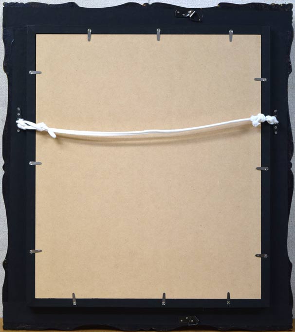 上橋薫「新緑雨後」油絵・F8号 額縁裏側部分