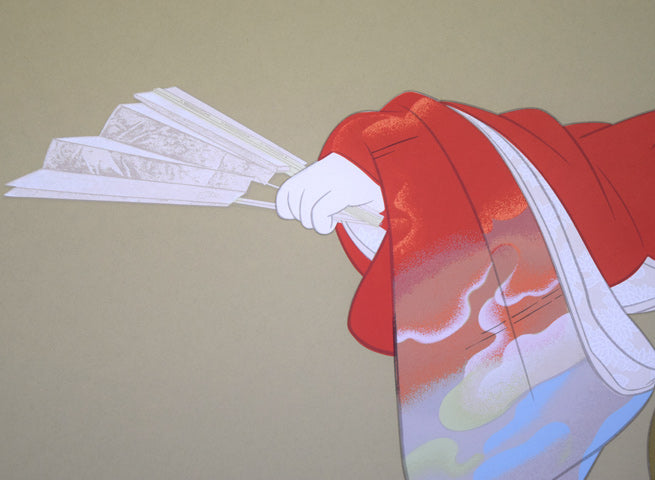 上村松園「序の舞」シルクスクリーン版画 拡大画像2