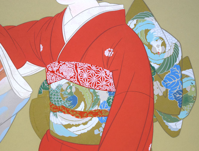 上村松園「序の舞」シルクスクリーン版画 拡大画像3
