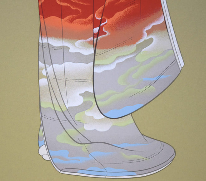 上村松園「序の舞」シルクスクリーン版画 拡大画像4