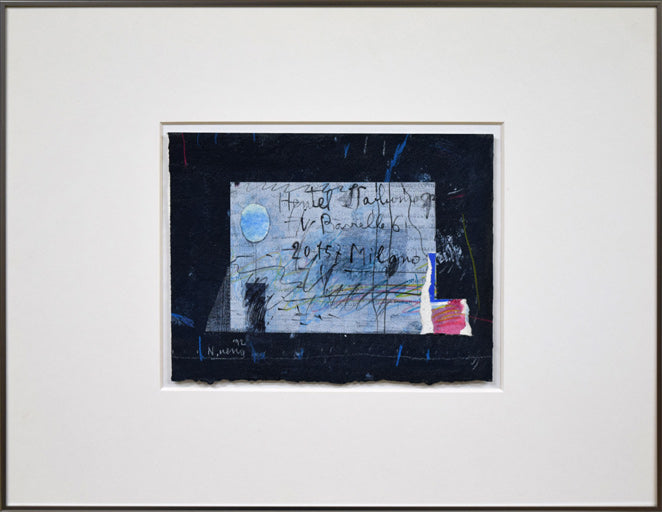 上野憲男「IN FLOOD 15」水彩画にコラージュ