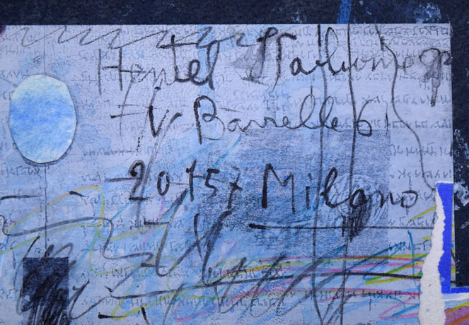 上野憲男「IN FLOOD 15」水彩画にコラージュ 拡大画像1