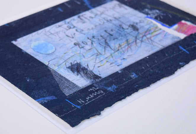 上野憲男「IN FLOOD 15」水彩画にコラージュ 拡大画像4