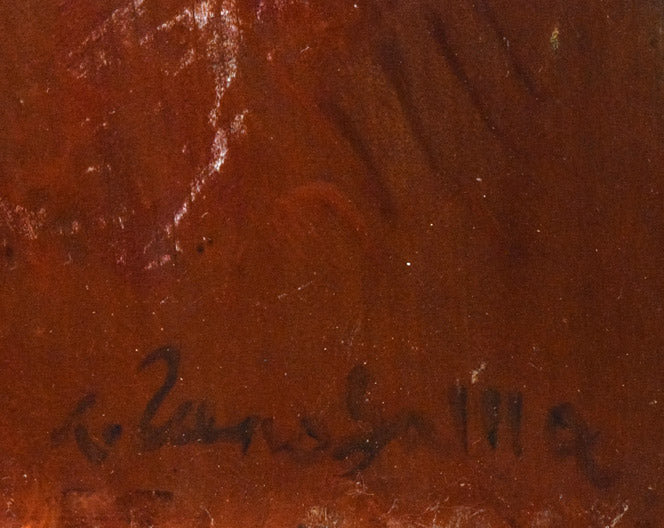 上野山清貢「花」油絵・F4号 サイン拡大画像