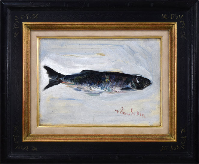 上野山清貢「魚」油絵・F4号 絵画買取・販売の小竹美術