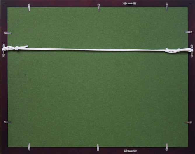 上野山清貢「鯛」油絵・色紙 額縁裏側画像