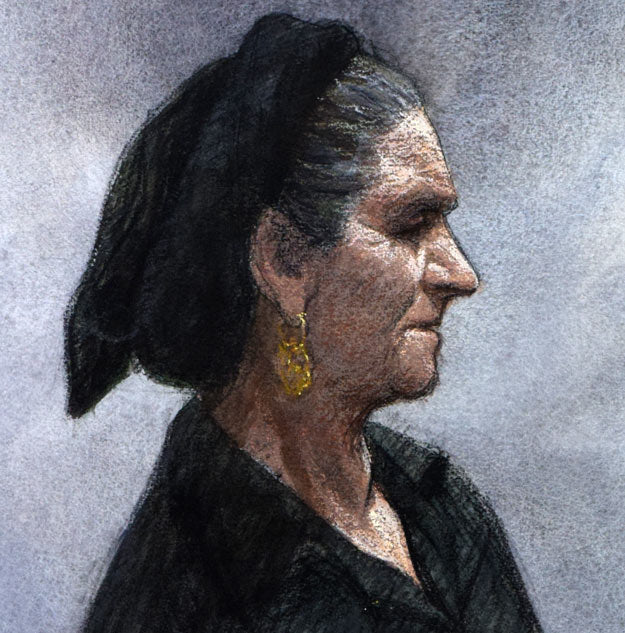 氏家時夫「ナザーレのおっかさん」パステル画 拡大部分2